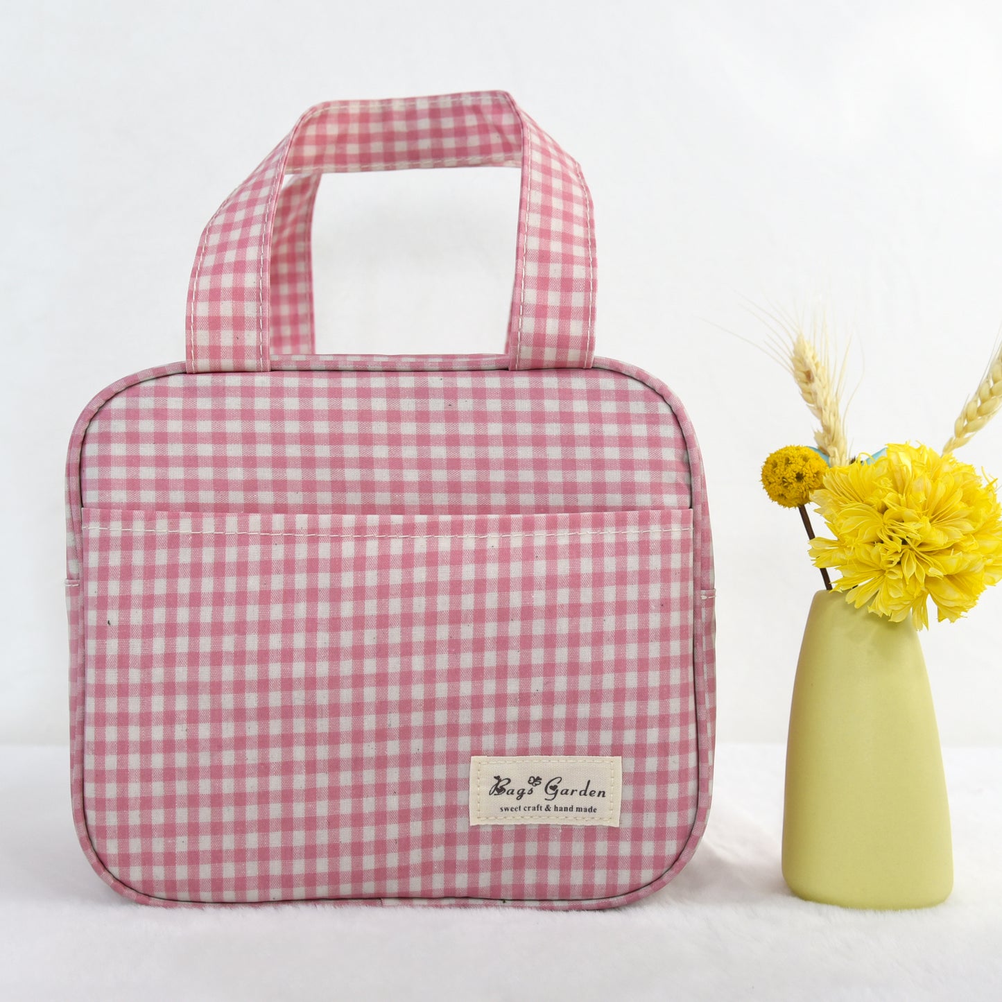 Bolsa Nevera Impermeable Vichy | Bolsa Térmica Almuerzo con Cremallera