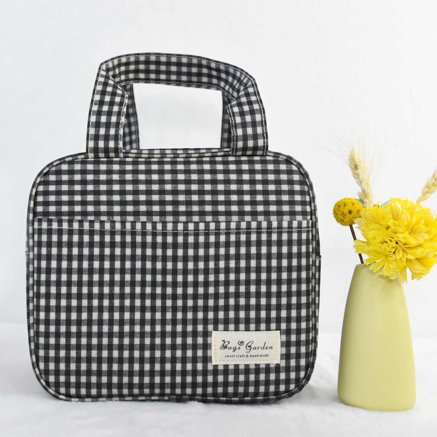 Bolsa Nevera Impermeable Vichy | Bolsa Térmica Almuerzo con Cremallera