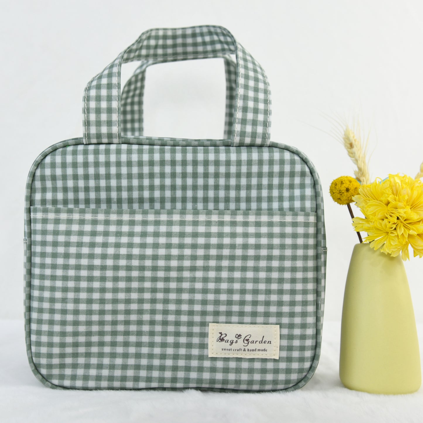 Bolsa Nevera Impermeable Vichy | Bolsa Térmica Almuerzo con Cremallera