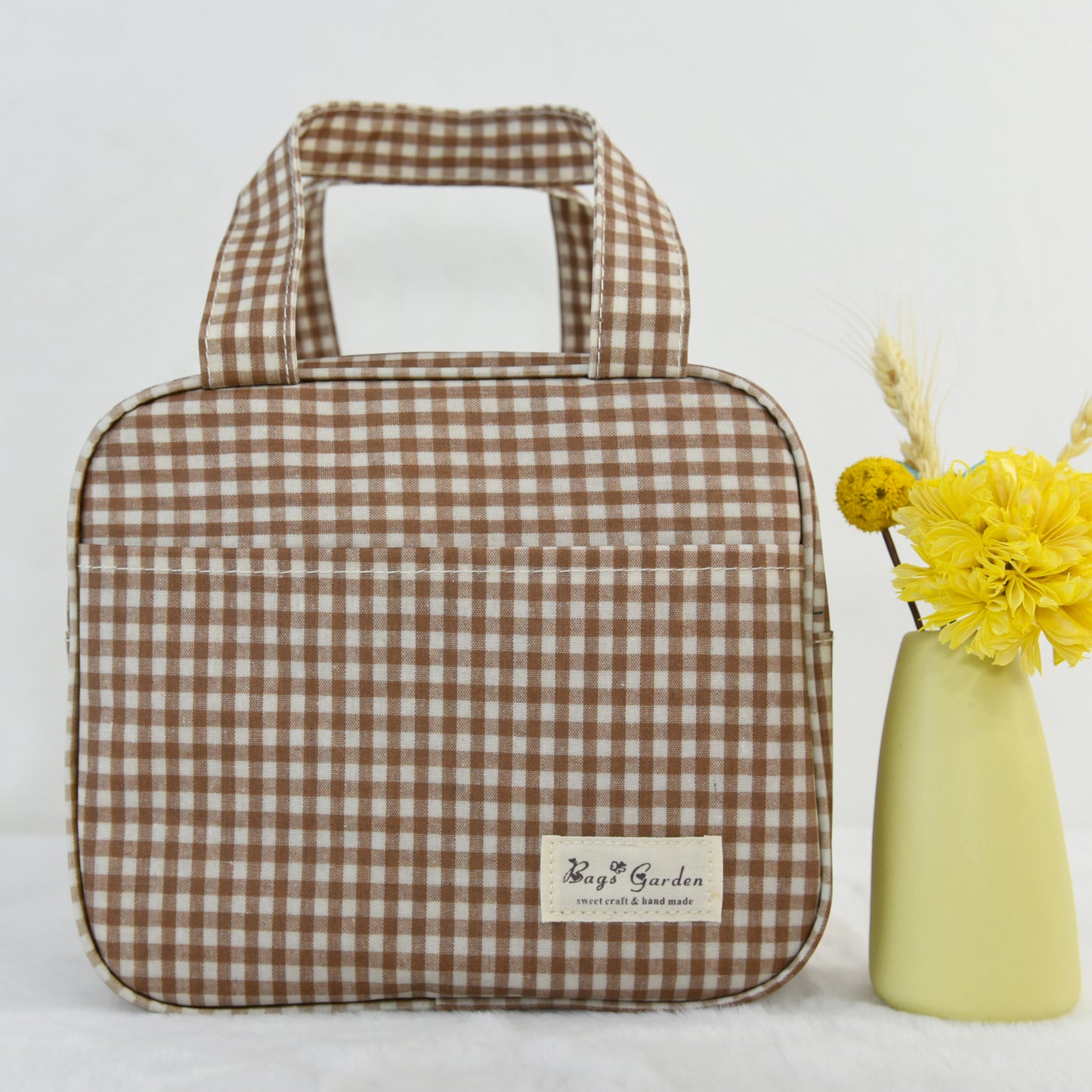 Bolsa Nevera Impermeable Vichy | Bolsa Térmica Almuerzo con Cremallera