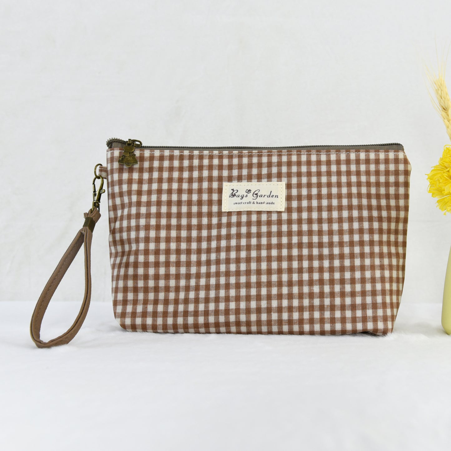 Neceser Mediano Impermeable Vichy | Bolsa de Aseo con Cremallera