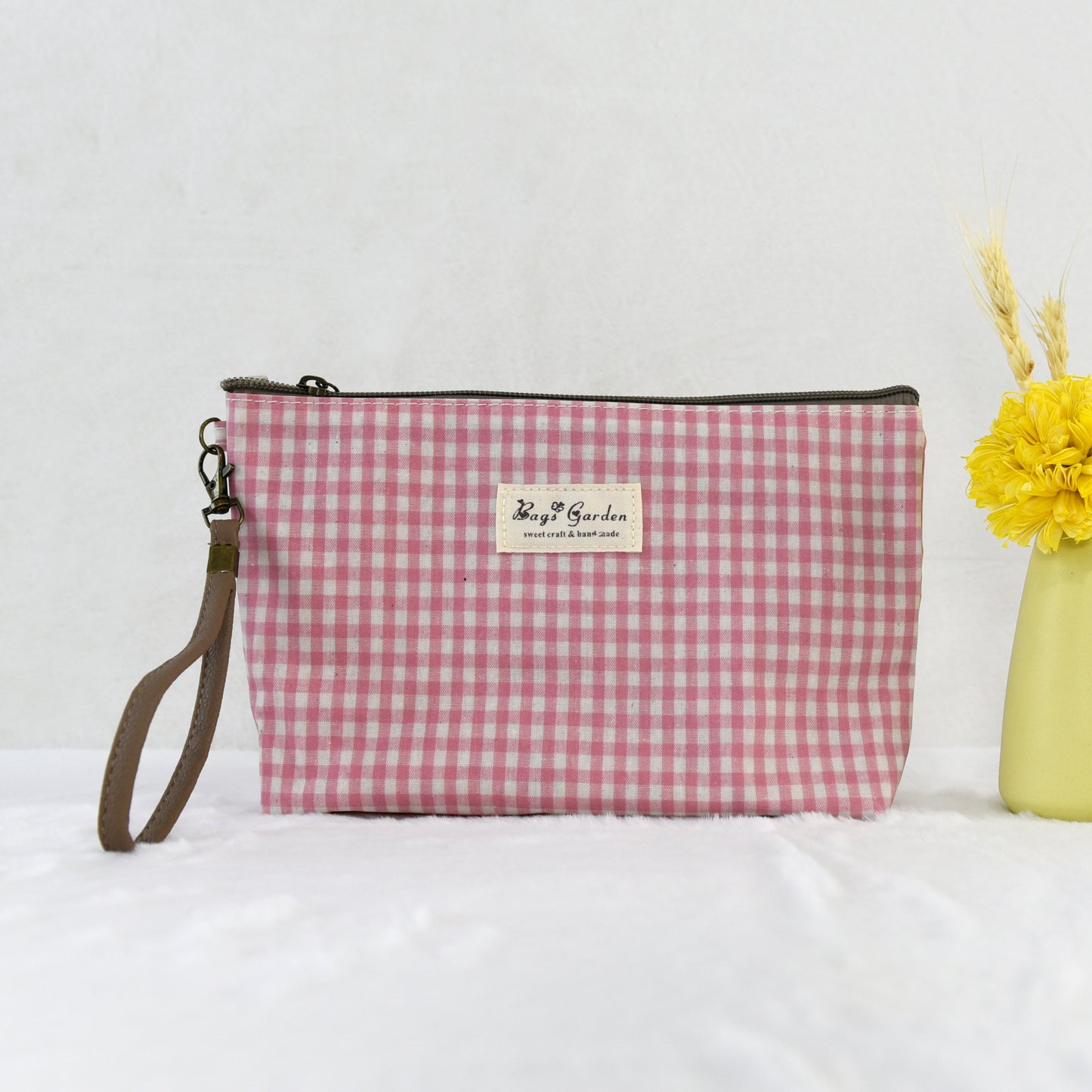 Neceser Mediano Impermeable Vichy | Bolsa de Aseo con Cremallera