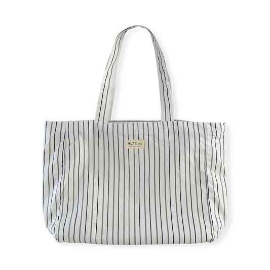 Bolso Playa Grande de Algodón con Rayas Finas