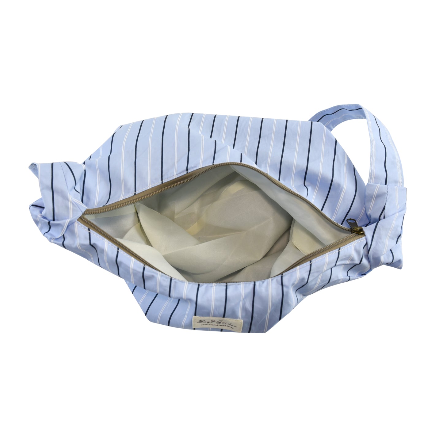 Bolso Bandolera de Algodón Tipo Media Luna con Rayas