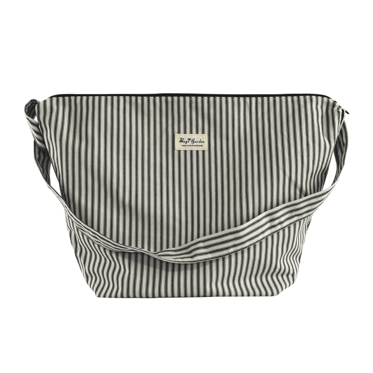 Bolso Bandolera Grande de Algodón con Rayas Bolso Cruzado