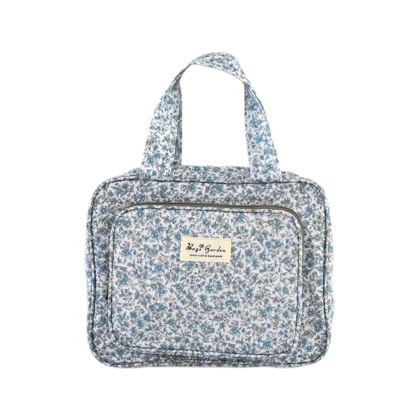 Neceser Colgante Floral Impermeable con Gancho, Compartimentos y Cremalleras para Viaje