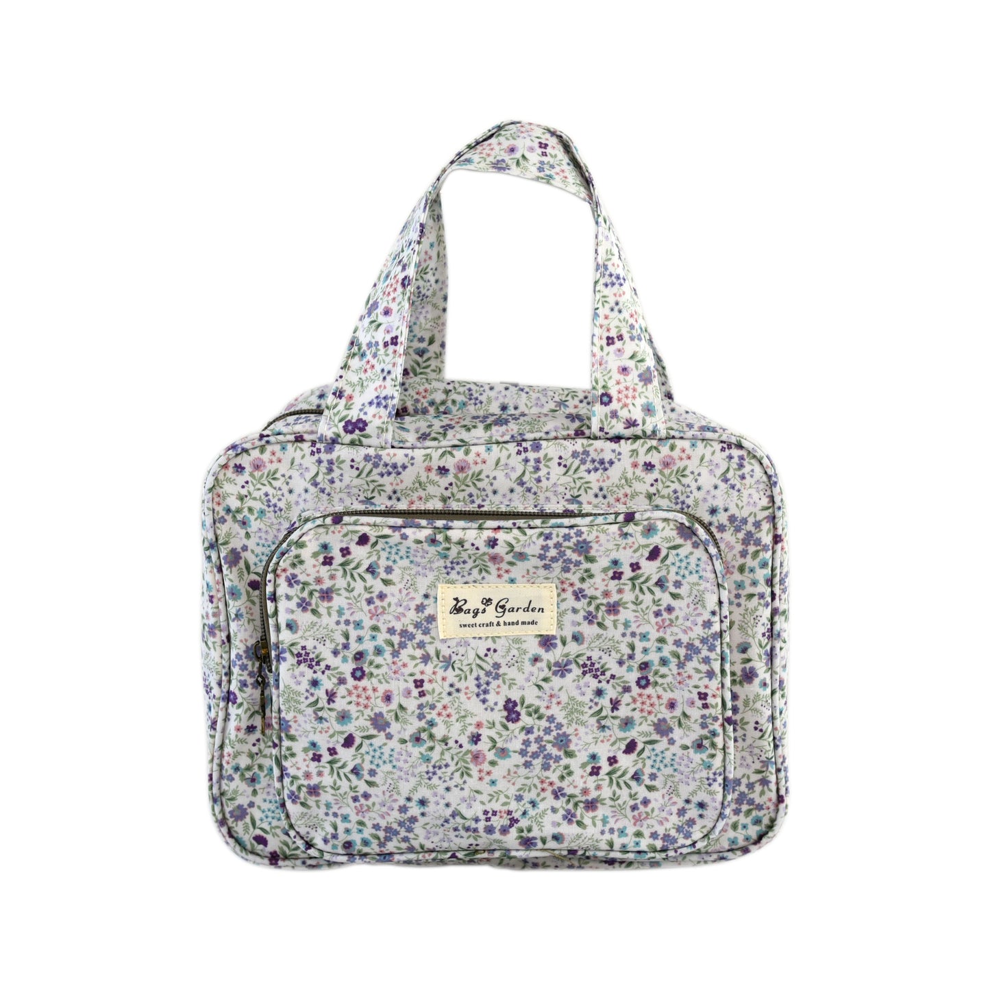 Neceser Colgante Floral Impermeable con Gancho, Compartimentos y Cremalleras para Viaje