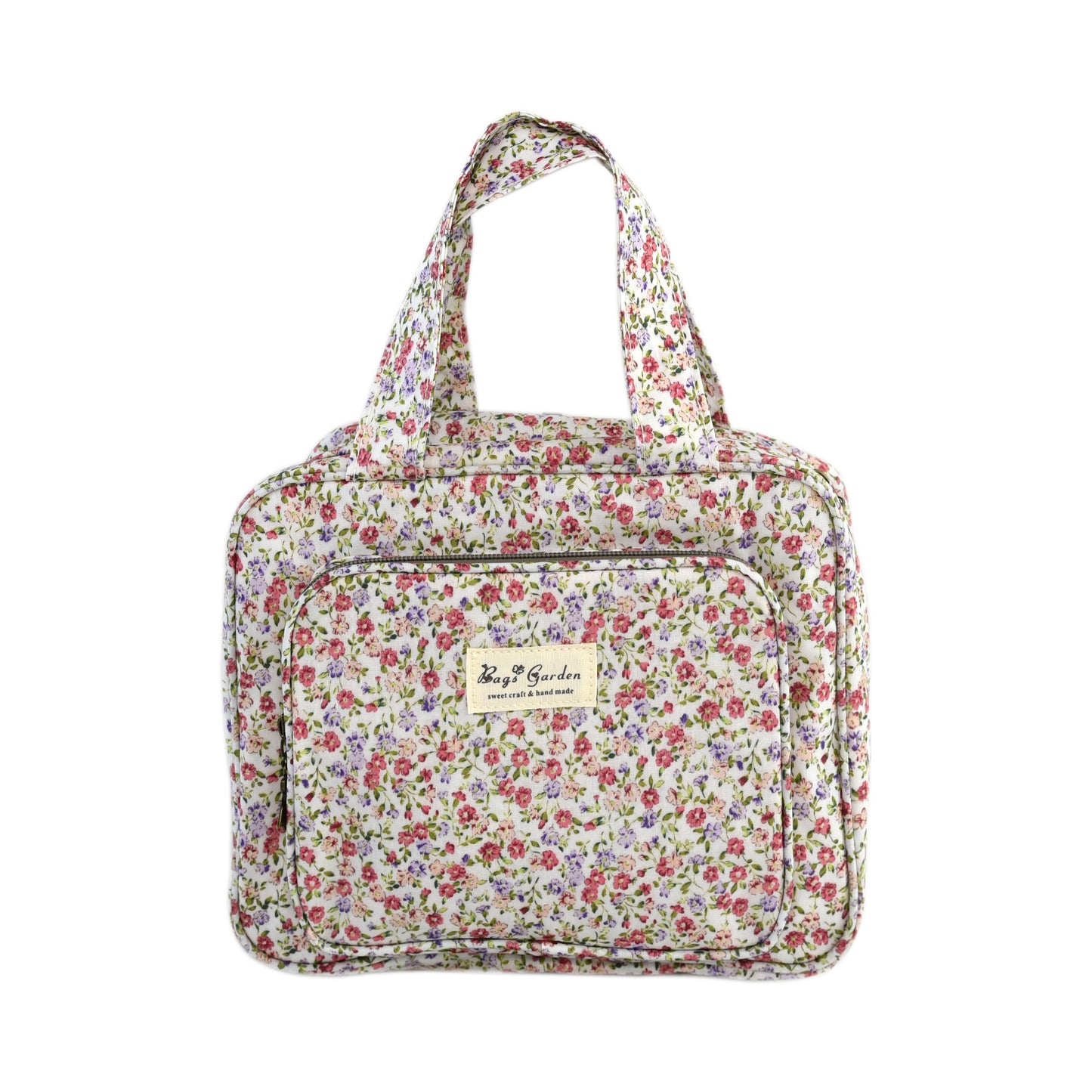 Neceser Colgante Floral Impermeable con Gancho, Compartimentos y Cremalleras para Viaje