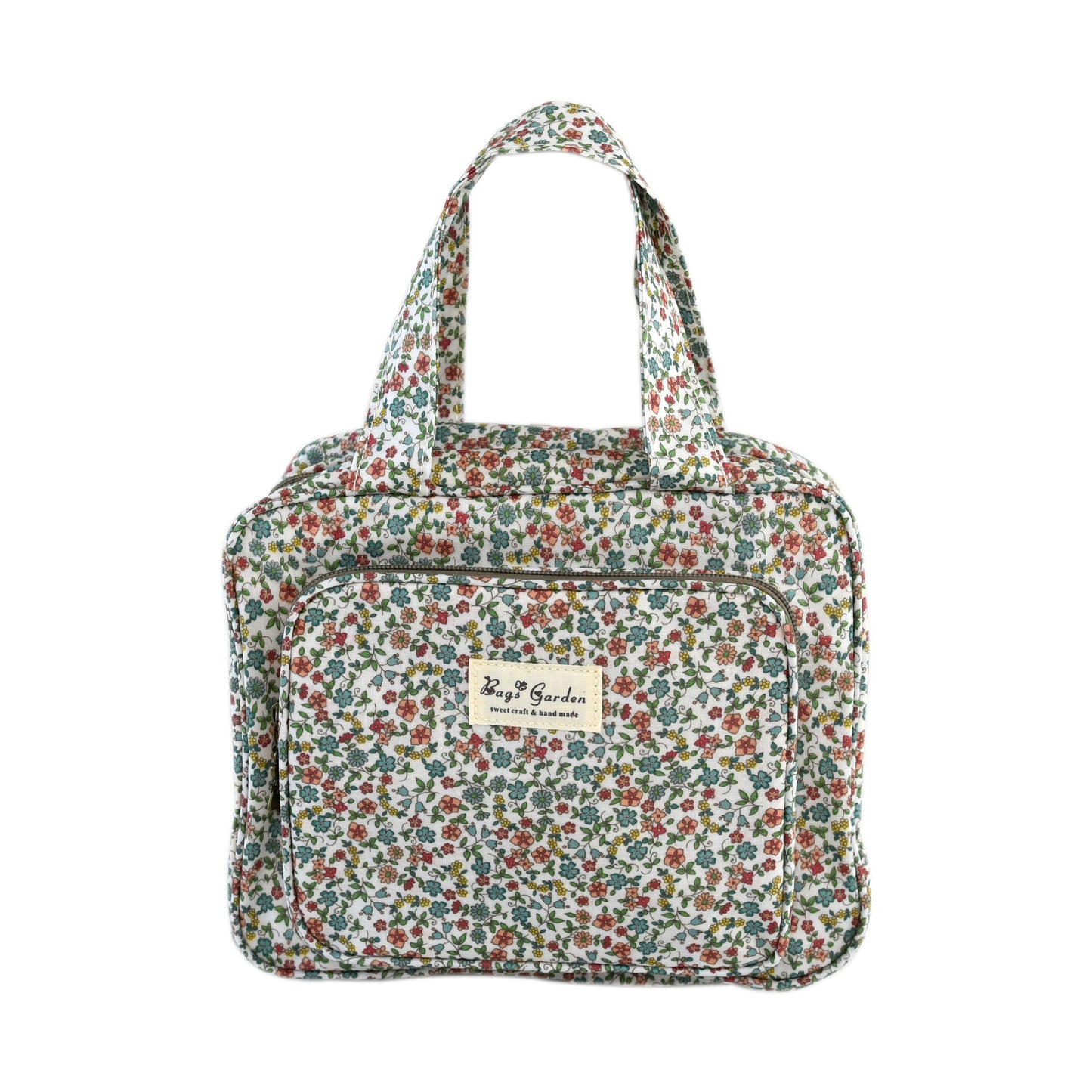 Neceser Colgante Floral Impermeable con Gancho, Compartimentos y Cremalleras para Viaje