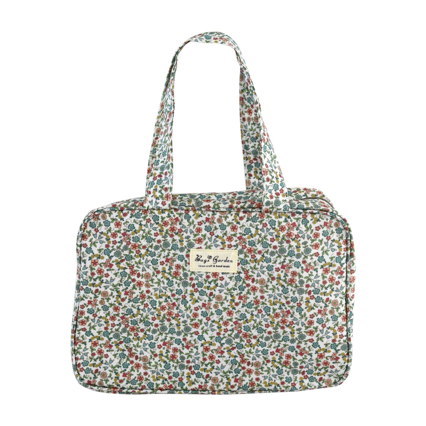 Bolso con Asas Impermeable de Flores con Cremallera