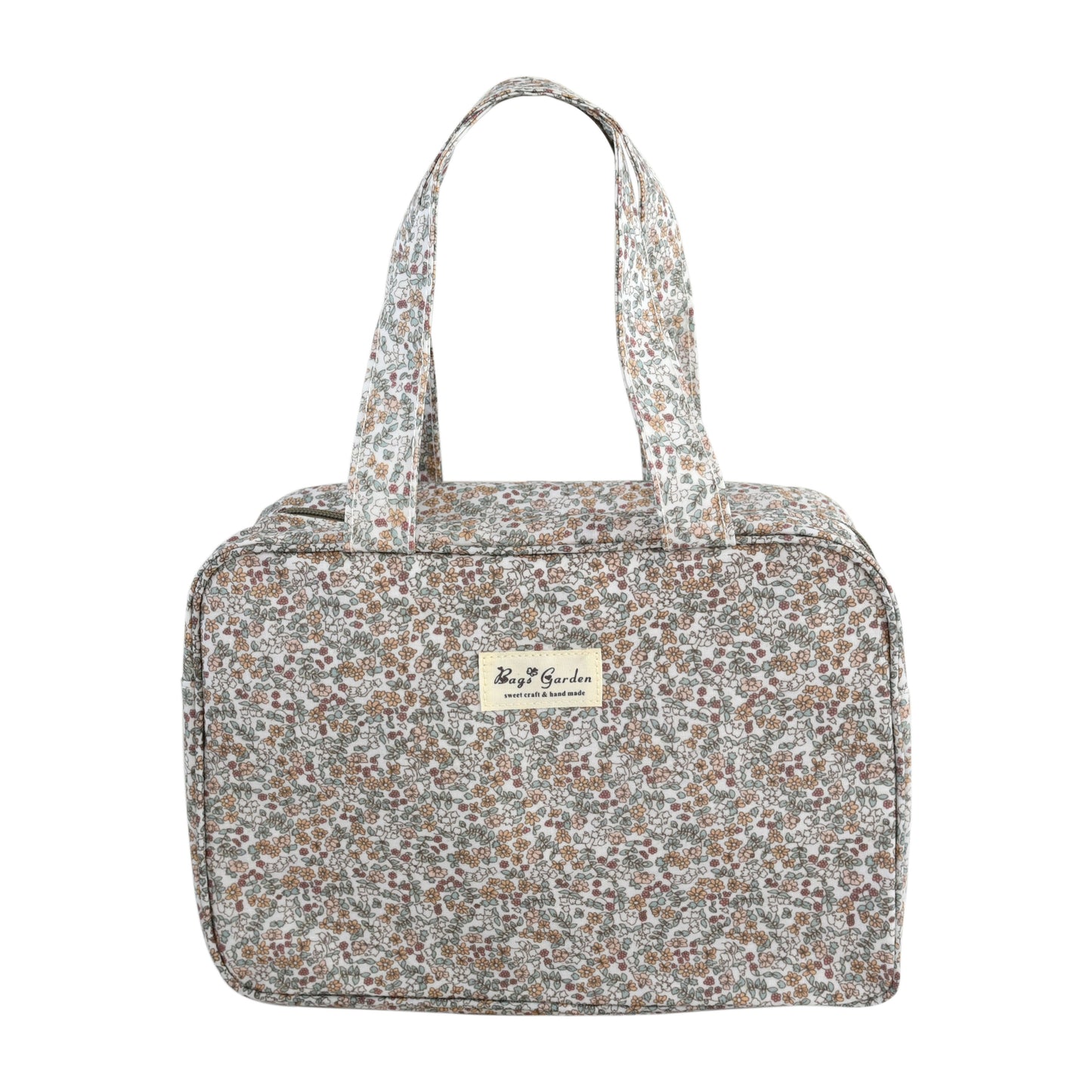 Bolso con Asas Impermeable de Flores con Cremallera