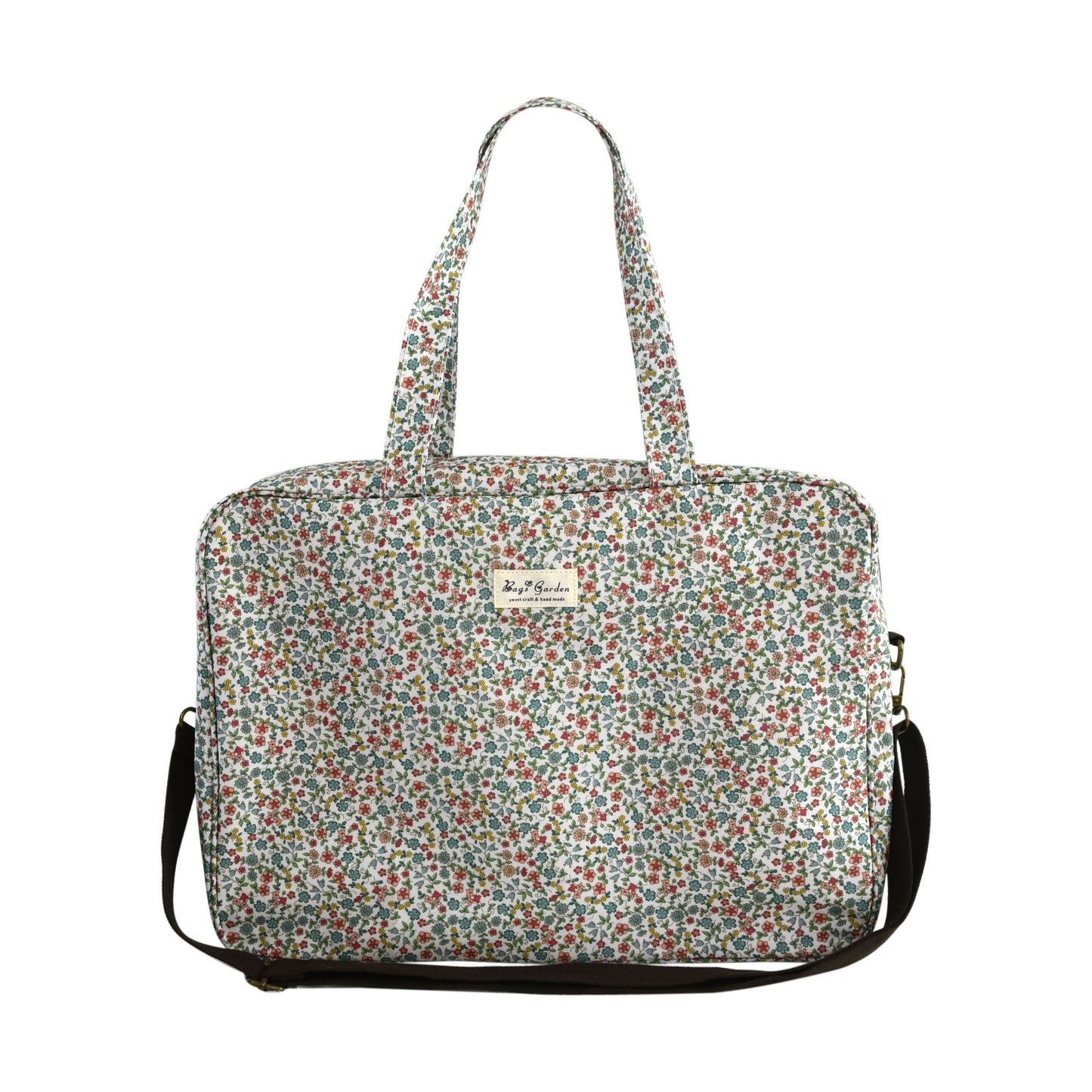 Bolso de Viaje Floral Grande Impermeable con Cremallera, Asas Largas y Correa de Hombro Ajustable