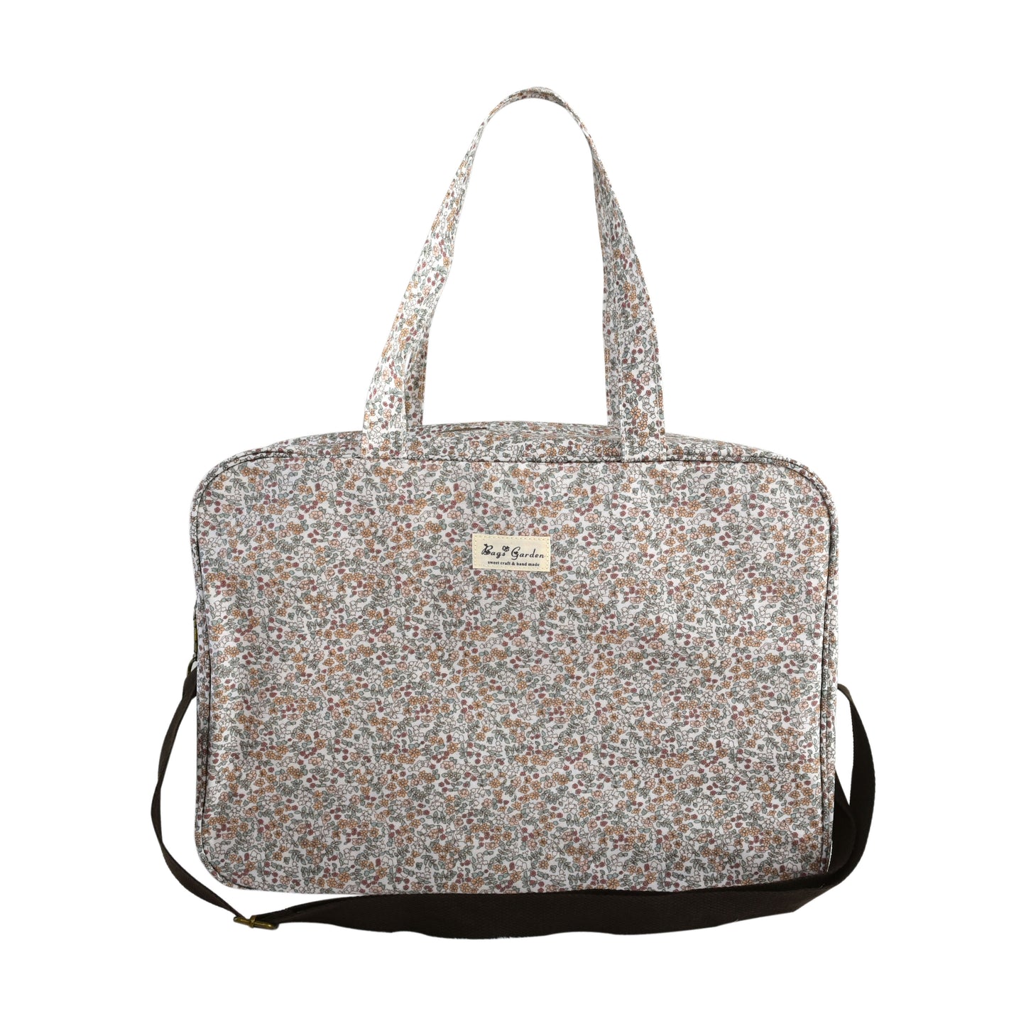 Bolso de Viaje Floral Grande Impermeable con Cremallera, Asas Largas y Correa de Hombro Ajustable