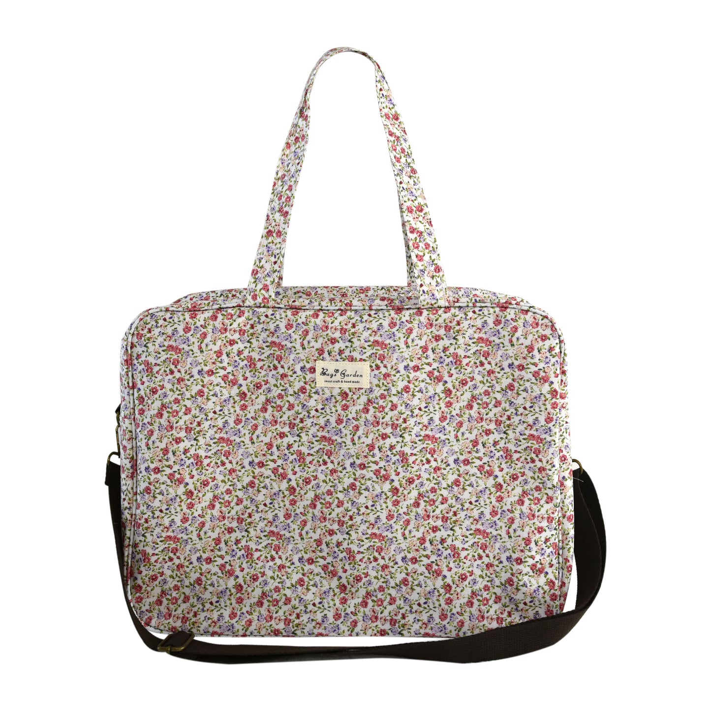 Bolso de Viaje Floral Grande Impermeable con Cremallera, Asas Largas y Correa de Hombro Ajustable