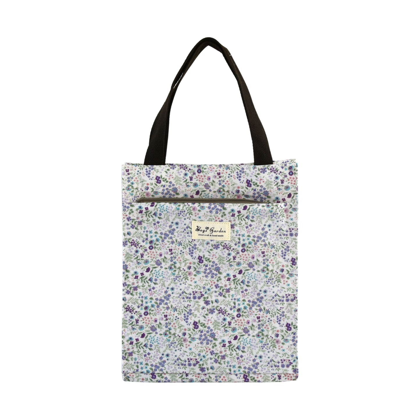 Bolso de Mano pequeño Floral Impermeable con Bolsillo Frontal, Cierre de Botón y Asas para Uso Diario