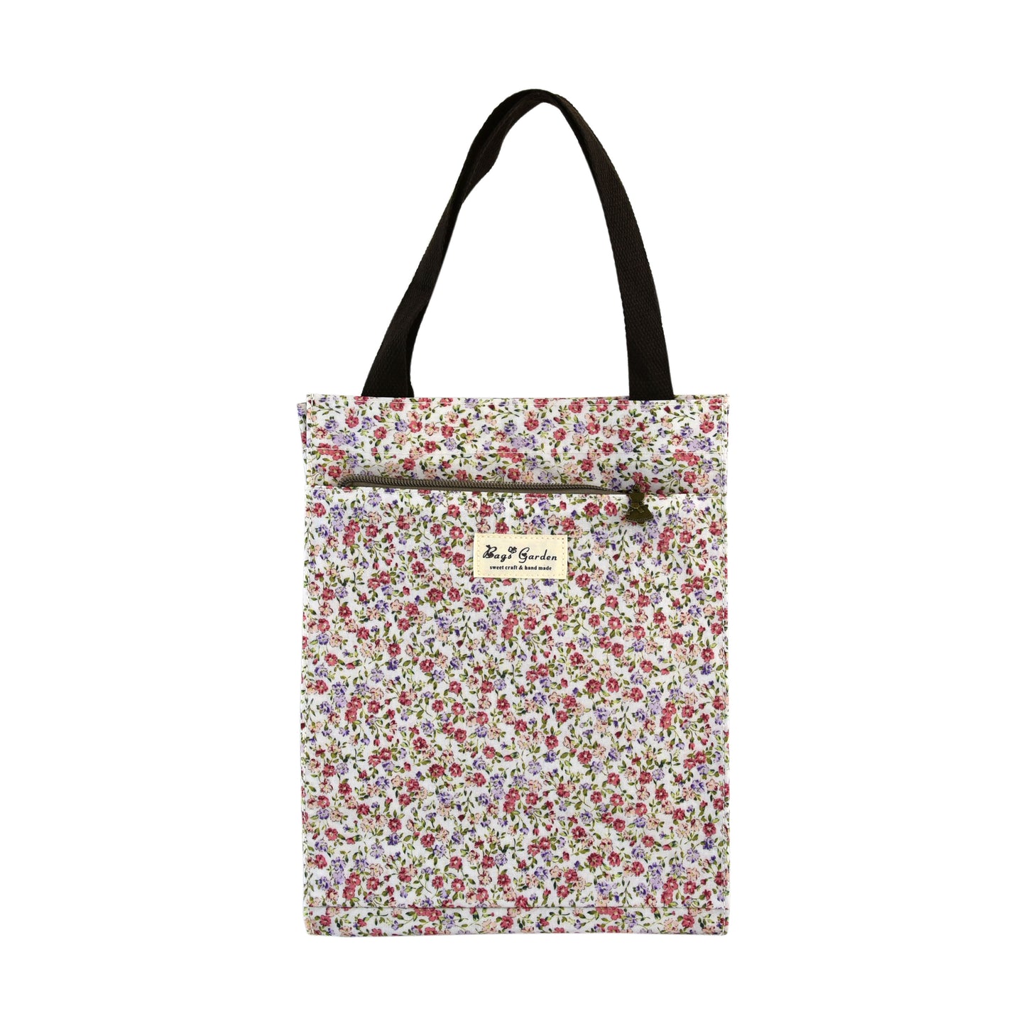 Bolso de Mano pequeño Floral Impermeable con Bolsillo Frontal, Cierre de Botón y Asas para Uso Diario