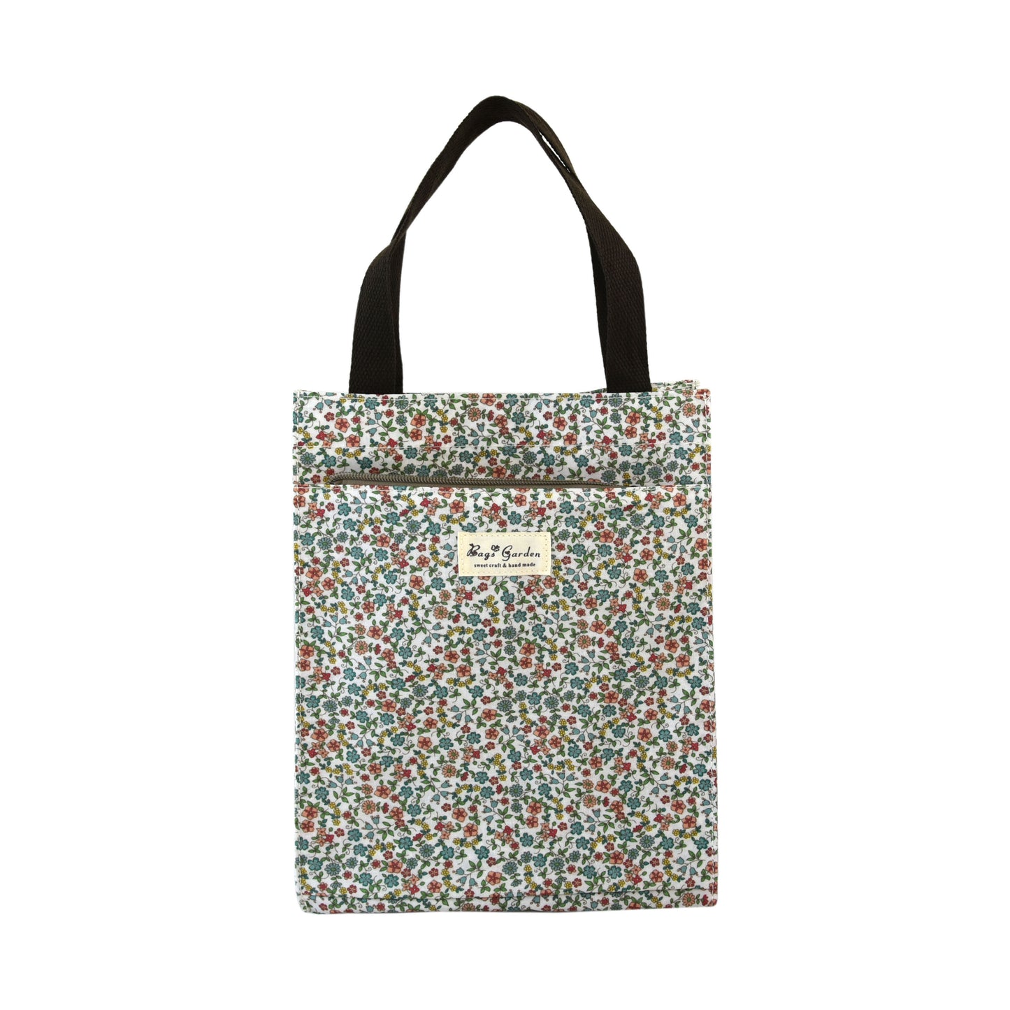 Bolso de Mano pequeño Floral Impermeable con Bolsillo Frontal, Cierre de Botón y Asas para Uso Diario