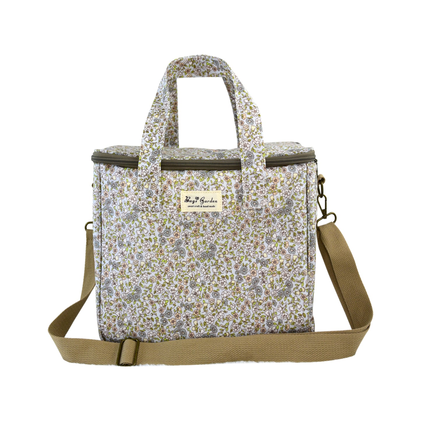 Bolso Nevera Grande Floral Impermeable con Interior Térmico y Asas para Comida, Playa y Picnic
