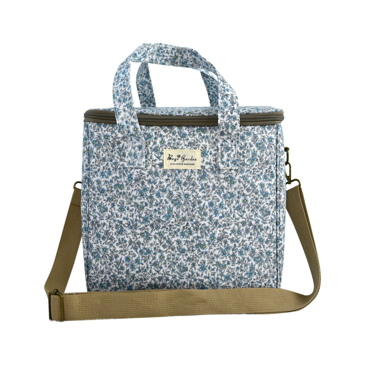 Bolso Nevera Grande Floral Impermeable con Interior Térmico y Asas para Comida, Playa y Picnic