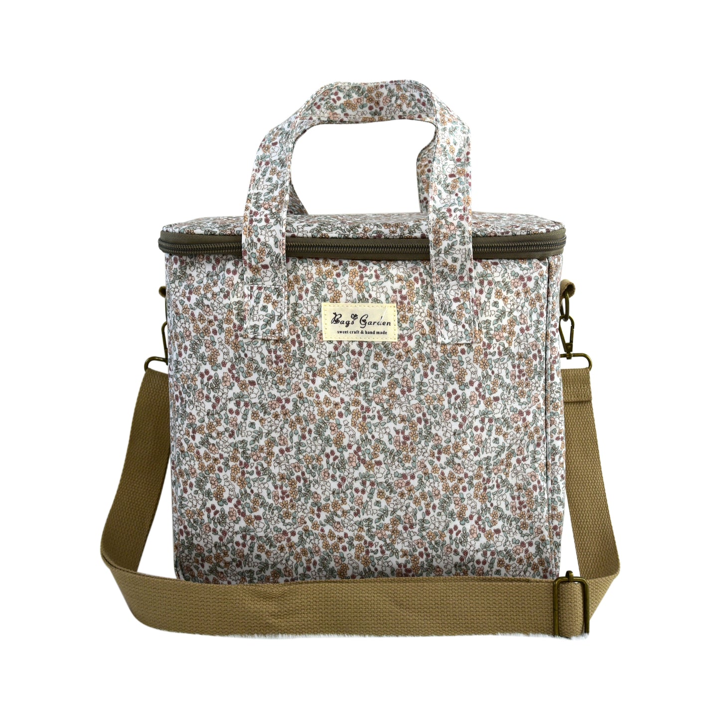 Bolso Nevera pequeño Floral Impermeable con Asa y Correa Ajustable para Comida, Trabajo, Playa y Picnic