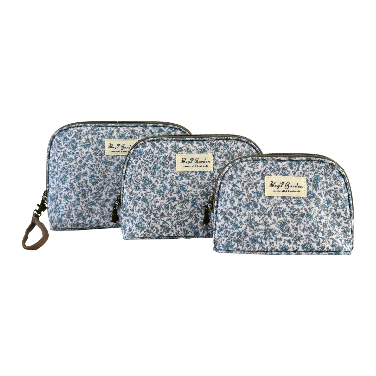 Set de 3 Neceseres Florales Impermeables de Diferentes Tamaños para Maquillaje y Viaje