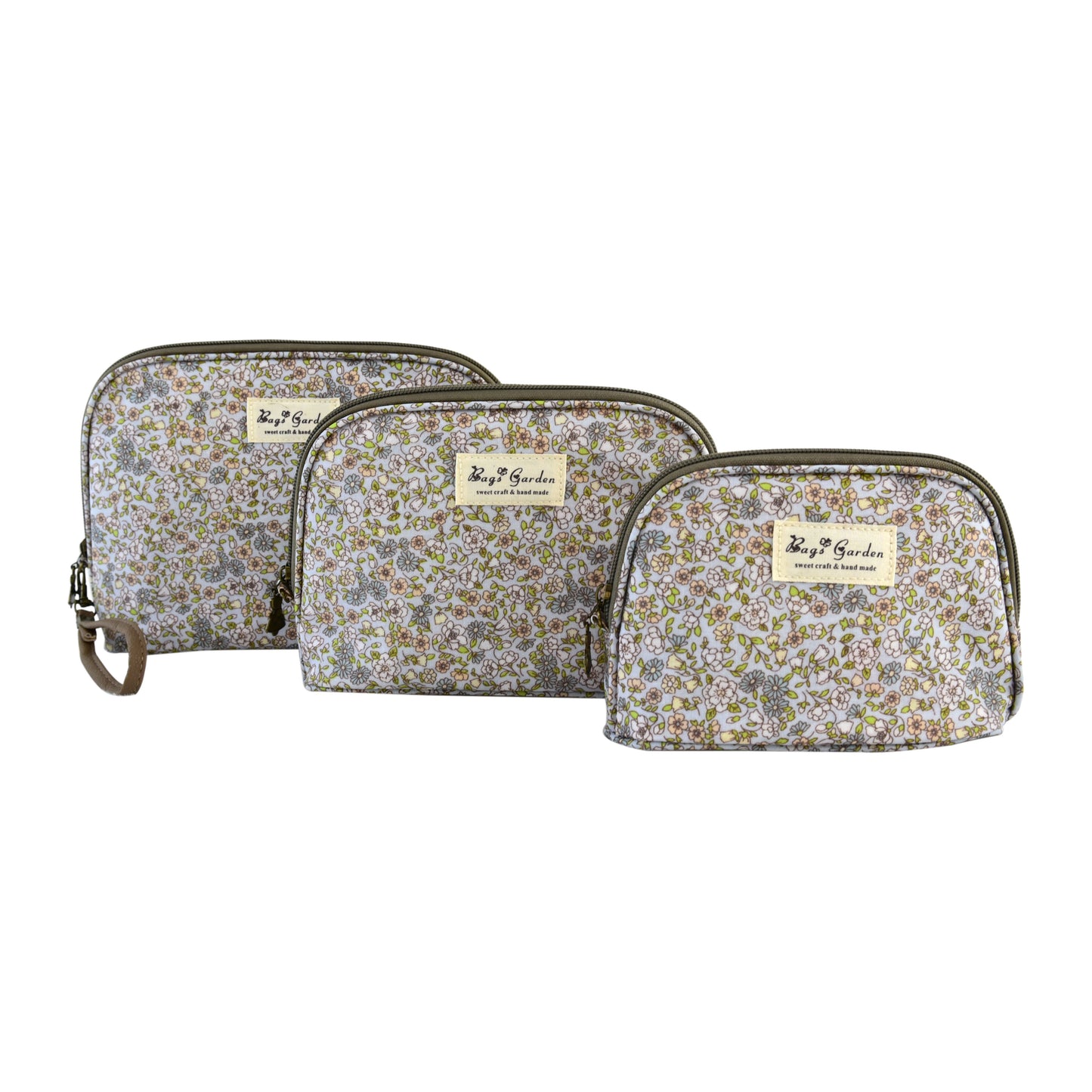 Set de 3 Neceseres Florales Impermeables de Diferentes Tamaños para Maquillaje y Viaje