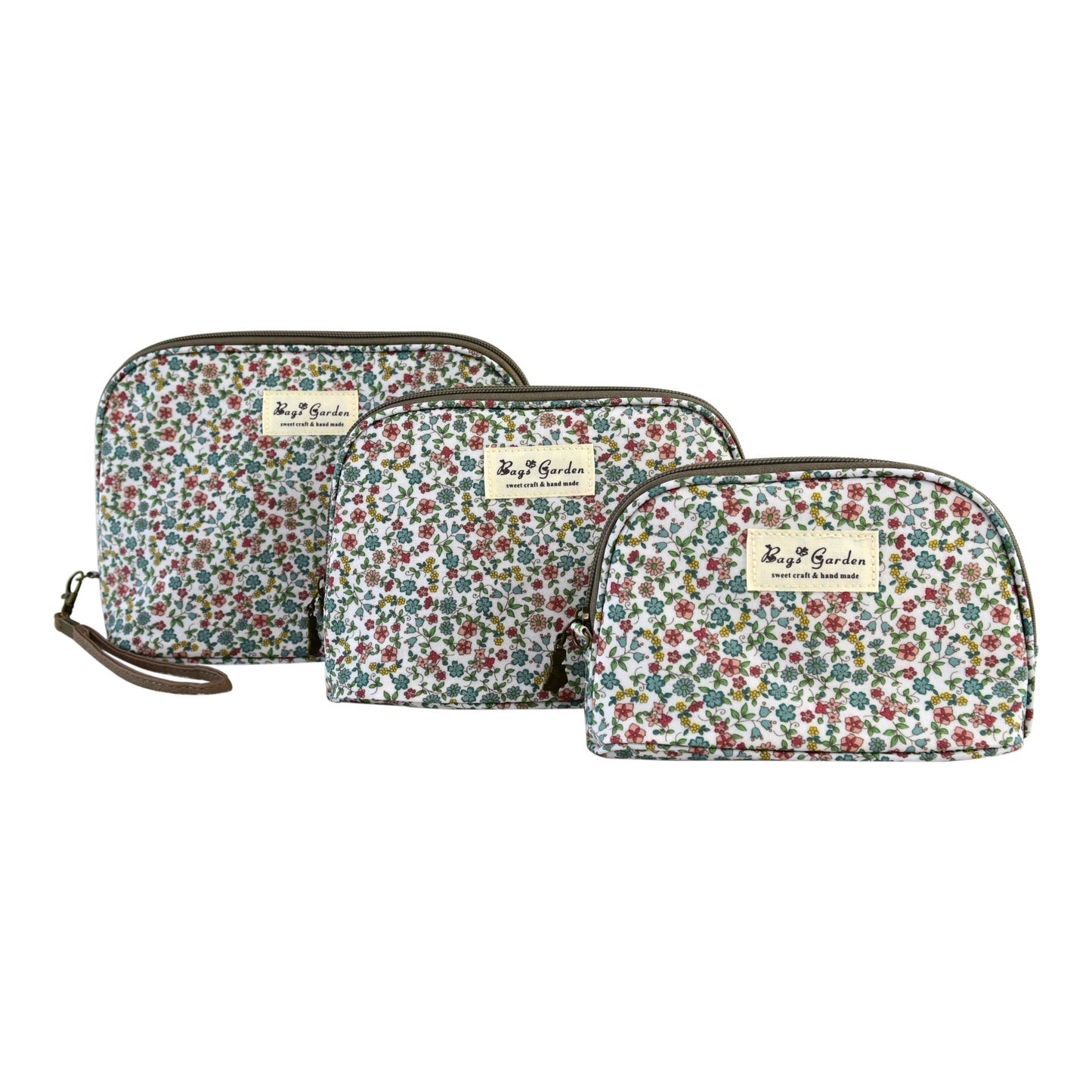 Set de 3 Neceseres Florales Impermeables de Diferentes Tamaños para Maquillaje y Viaje