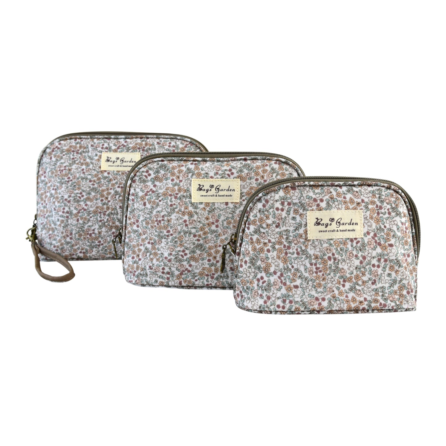 Set de 3 Neceseres Florales Impermeables de Diferentes Tamaños para Maquillaje y Viaje
