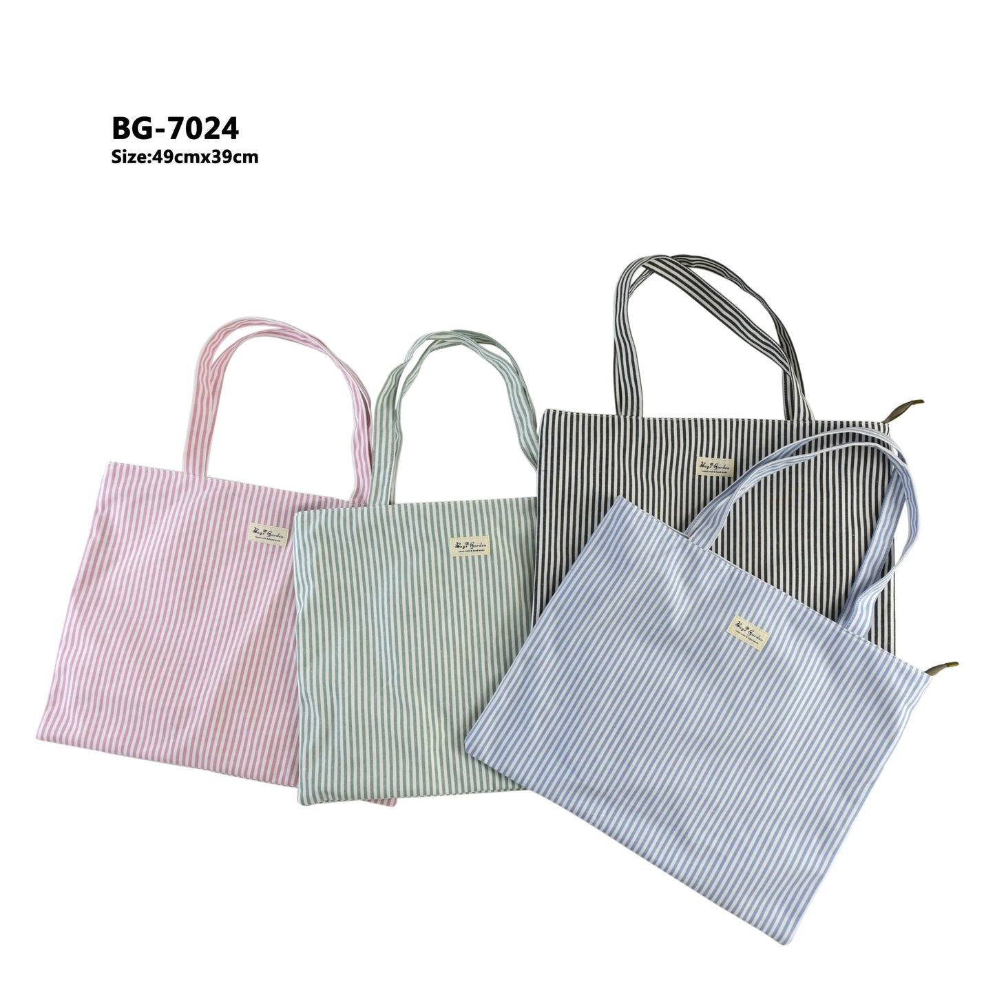 Bolso Tote de Algodón con Diseño de Rayas