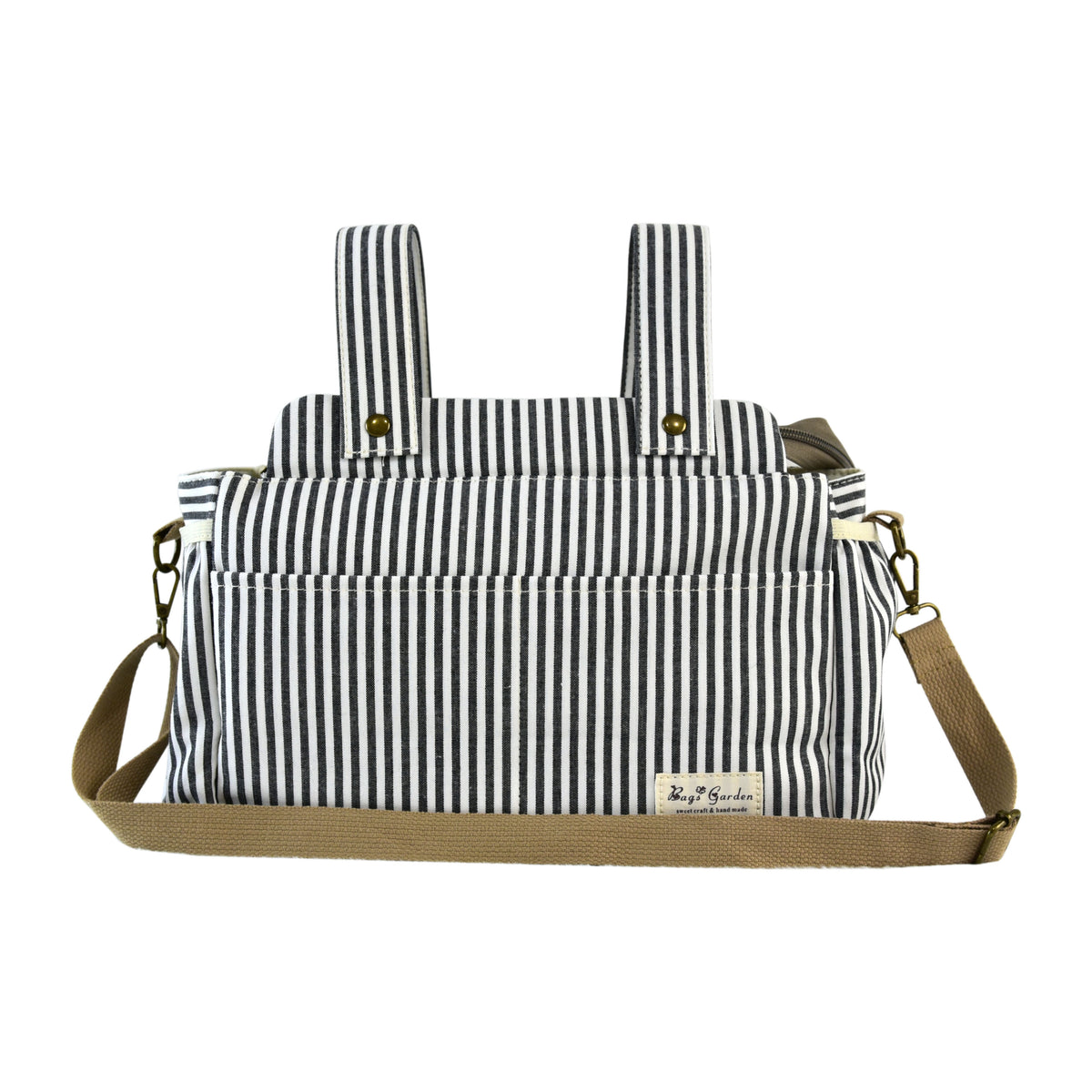 Organizador de Carrito de Bebé Rayas Algodón | Bolsa Maternal Multifuncional