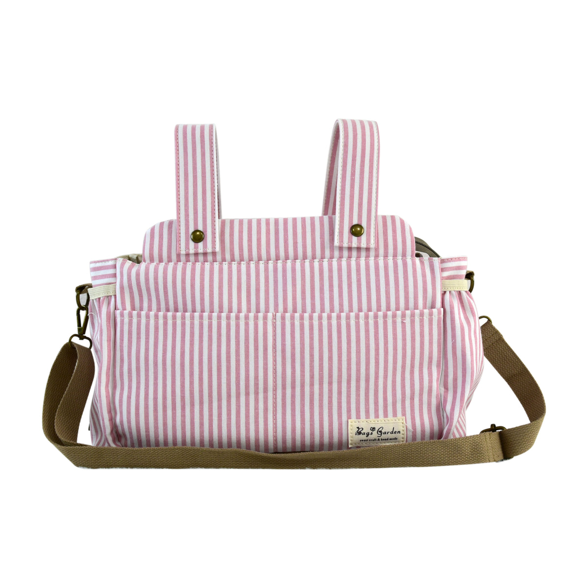 Organizador de Carrito de Bebé Rayas Algodón | Bolsa Maternal Multifuncional