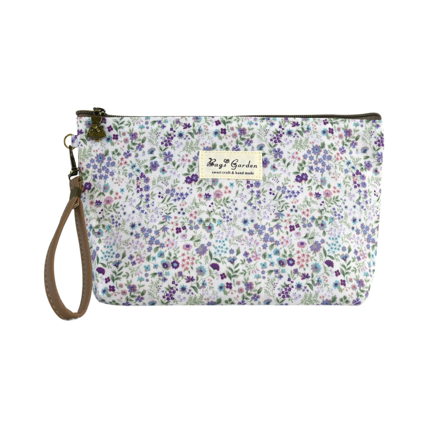 Neceser Mediano Floral Impermeable Bags Garden con Asa de Muñeca y Bolsillo Trasero con Cremallera