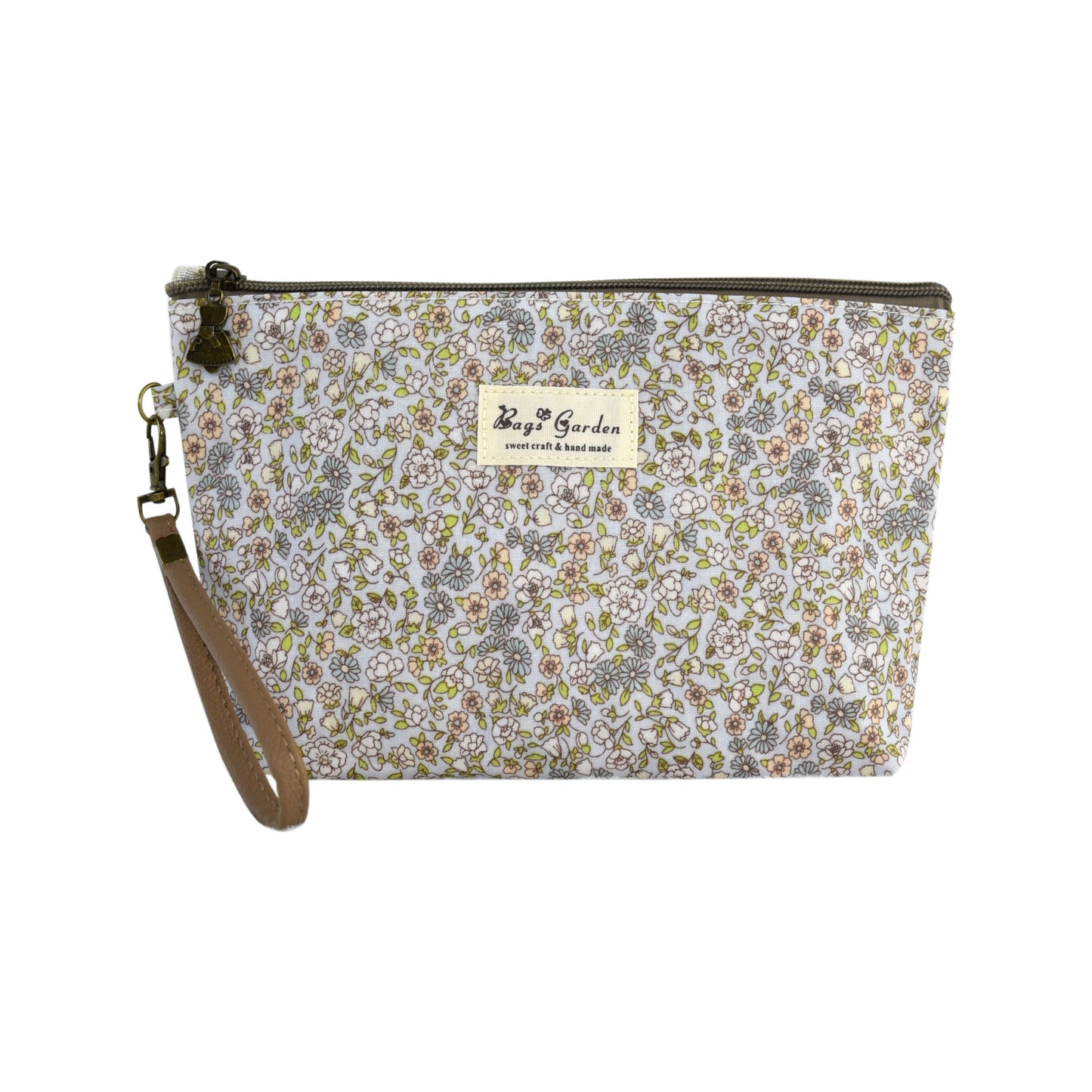 Neceser Mediano Floral Impermeable Bags Garden con Asa de Muñeca y Bolsillo Trasero con Cremallera