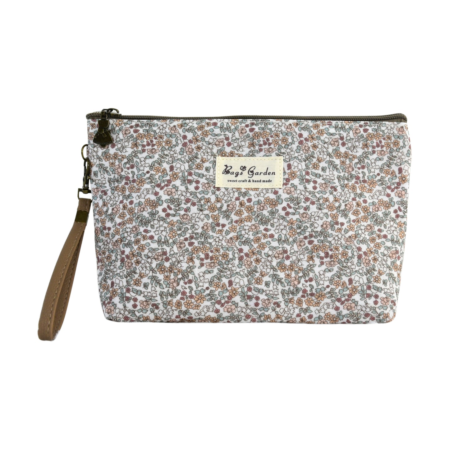 Neceser Mediano Floral Impermeable Bags Garden con Asa de Muñeca y Bolsillo Trasero con Cremallera