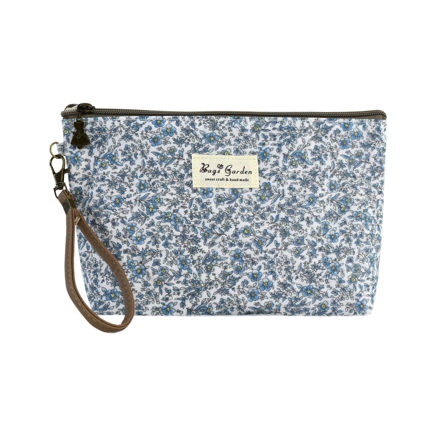 Neceser Mediano Floral Impermeable Bags Garden con Asa de Muñeca y Bolsillo Trasero con Cremallera