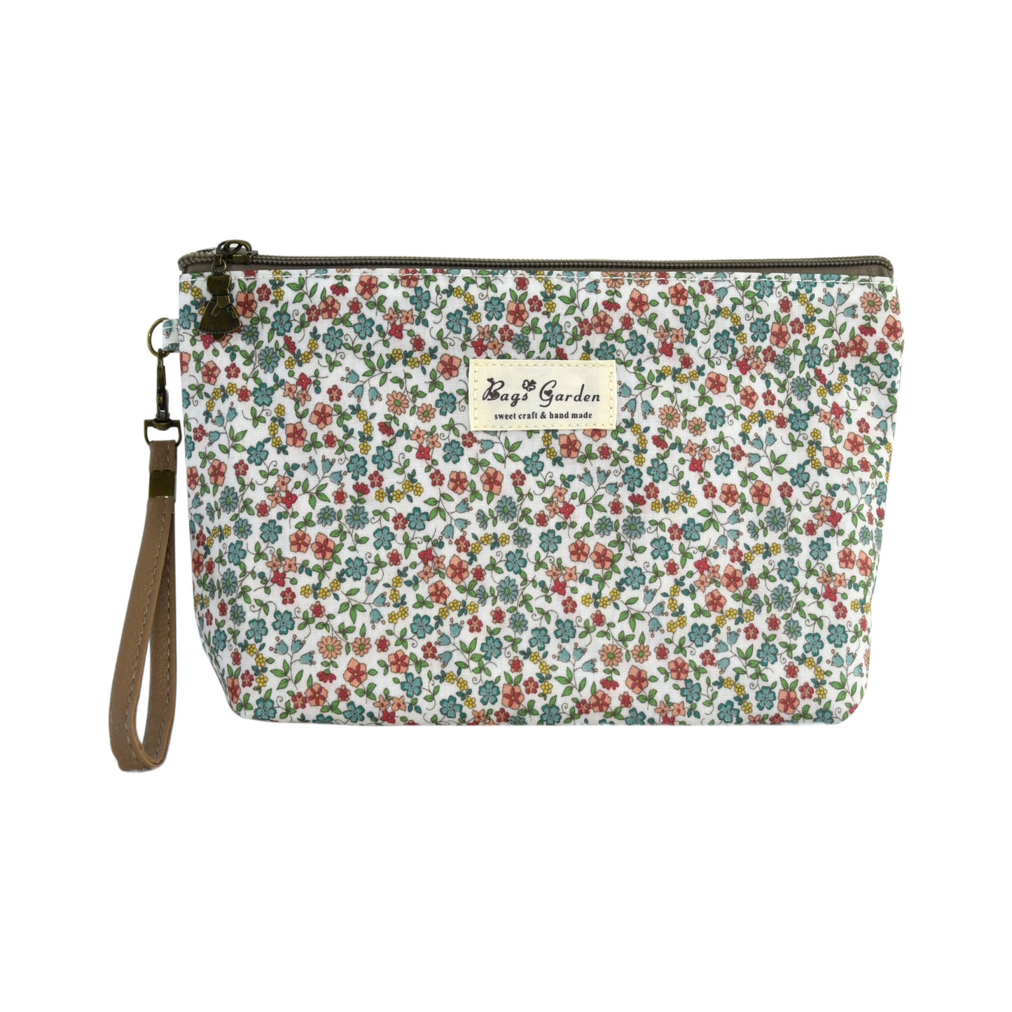 Neceser Mediano Floral Impermeable Bags Garden con Asa de Muñeca y Bolsillo Trasero con Cremallera