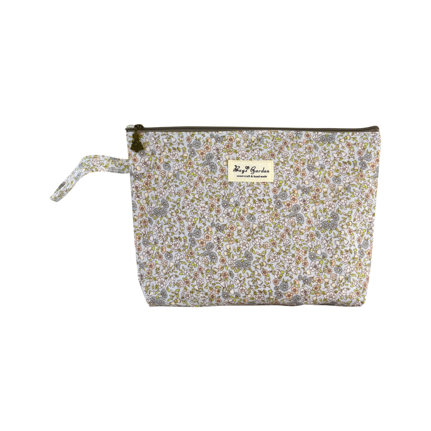 Neceser Floral Grande Impermeable con Cremallera y Asa de Mano para Maquillaje y Viaje