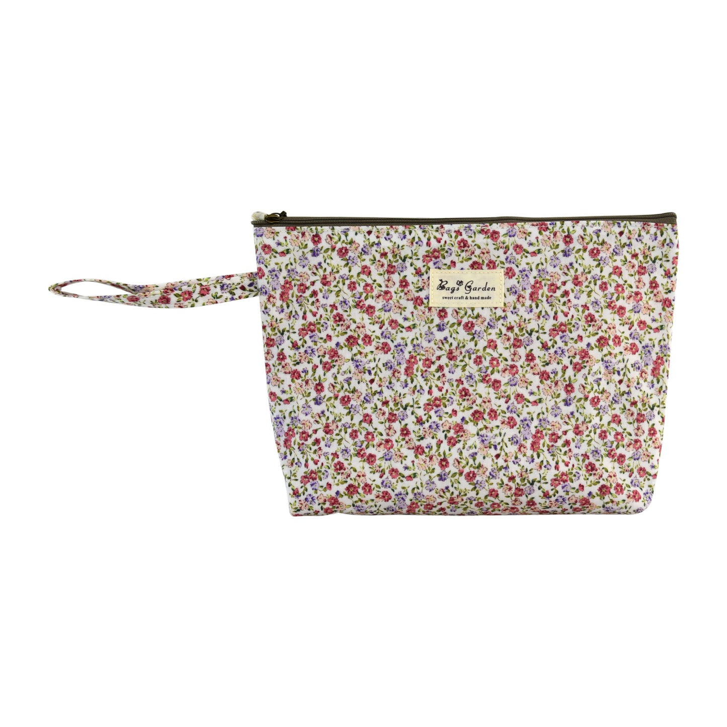 Neceser Floral Grande Impermeable con Cremallera y Asa de Mano para Maquillaje y Viaje