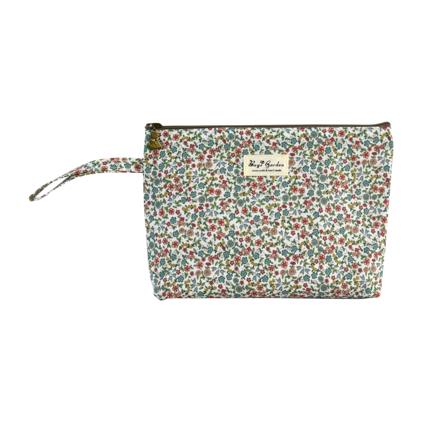 Neceser Floral Grande Impermeable con Cremallera y Asa de Mano para Maquillaje y Viaje