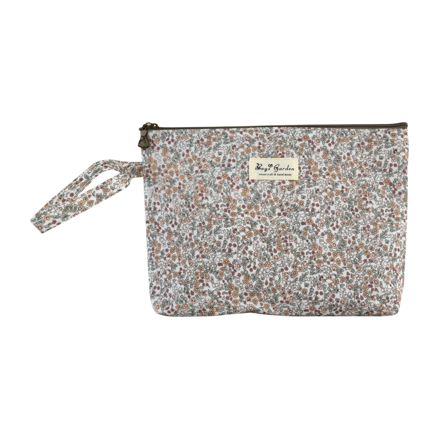 Neceser Floral Grande Impermeable con Cremallera y Asa de Mano para Maquillaje y Viaje