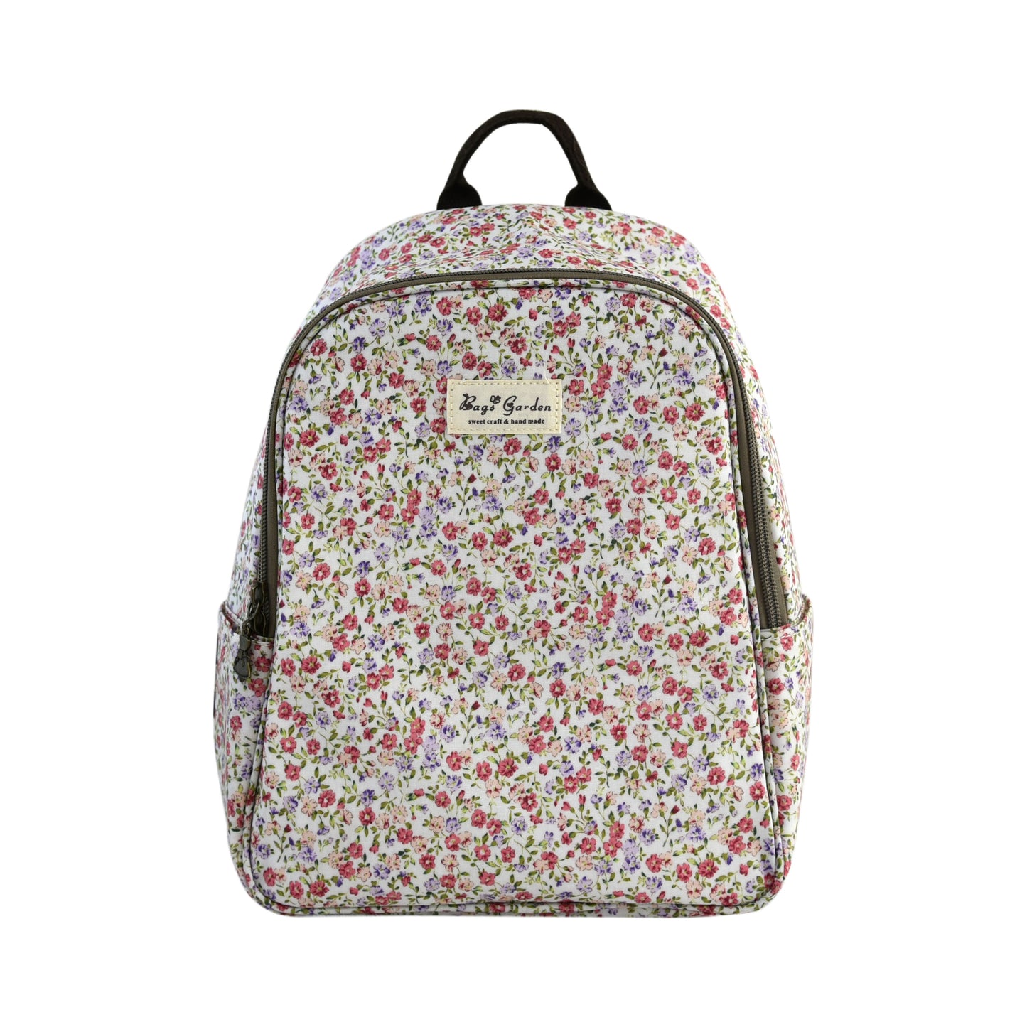 Mochila Nevera Floral Impermeable con Interior Térmico, Doble Cremallera, Bolsillos Laterales y Tirantes Ajustables