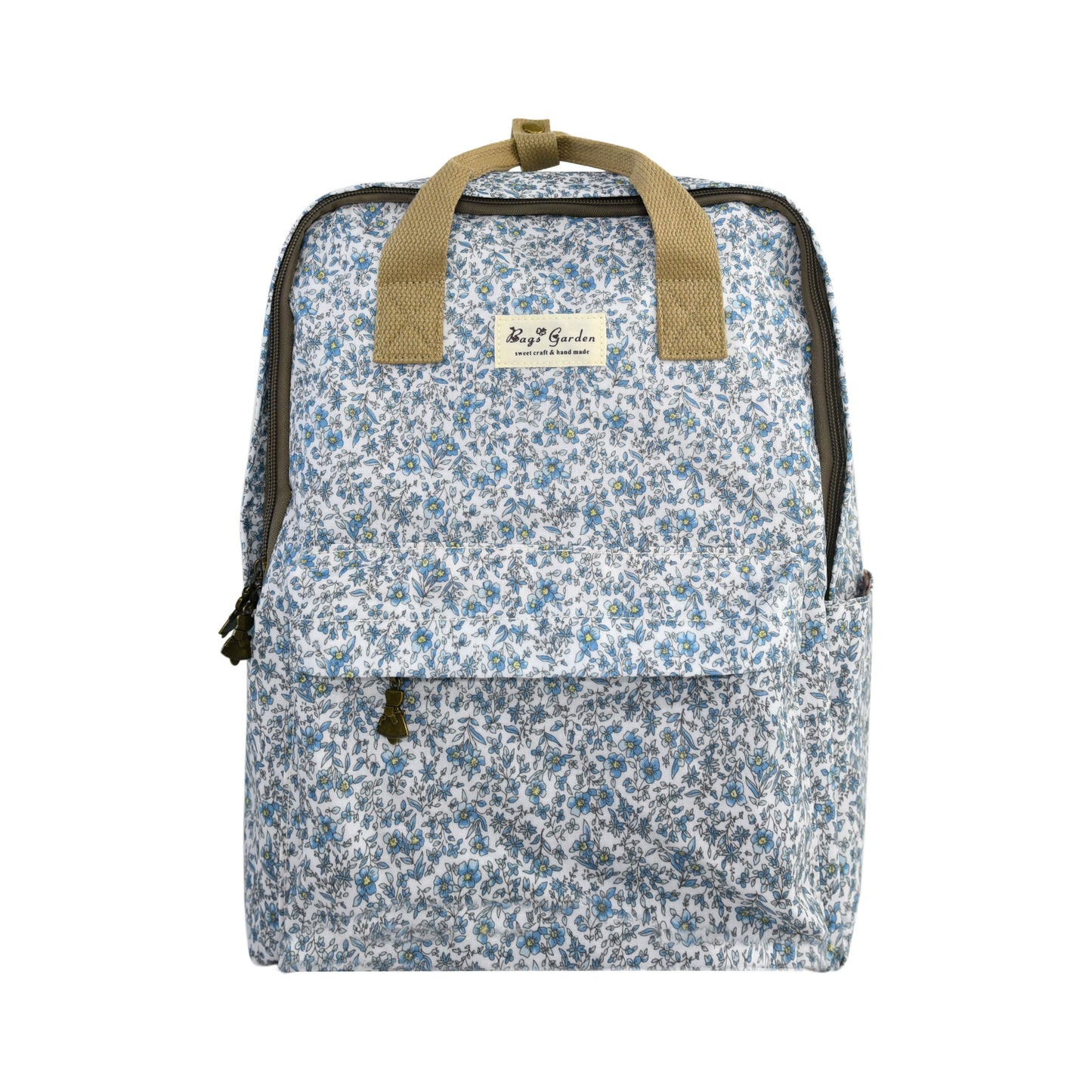 Mochila Floral Impermeable Bags Garden con Bolsillo Frontal, Bolsillos Laterales