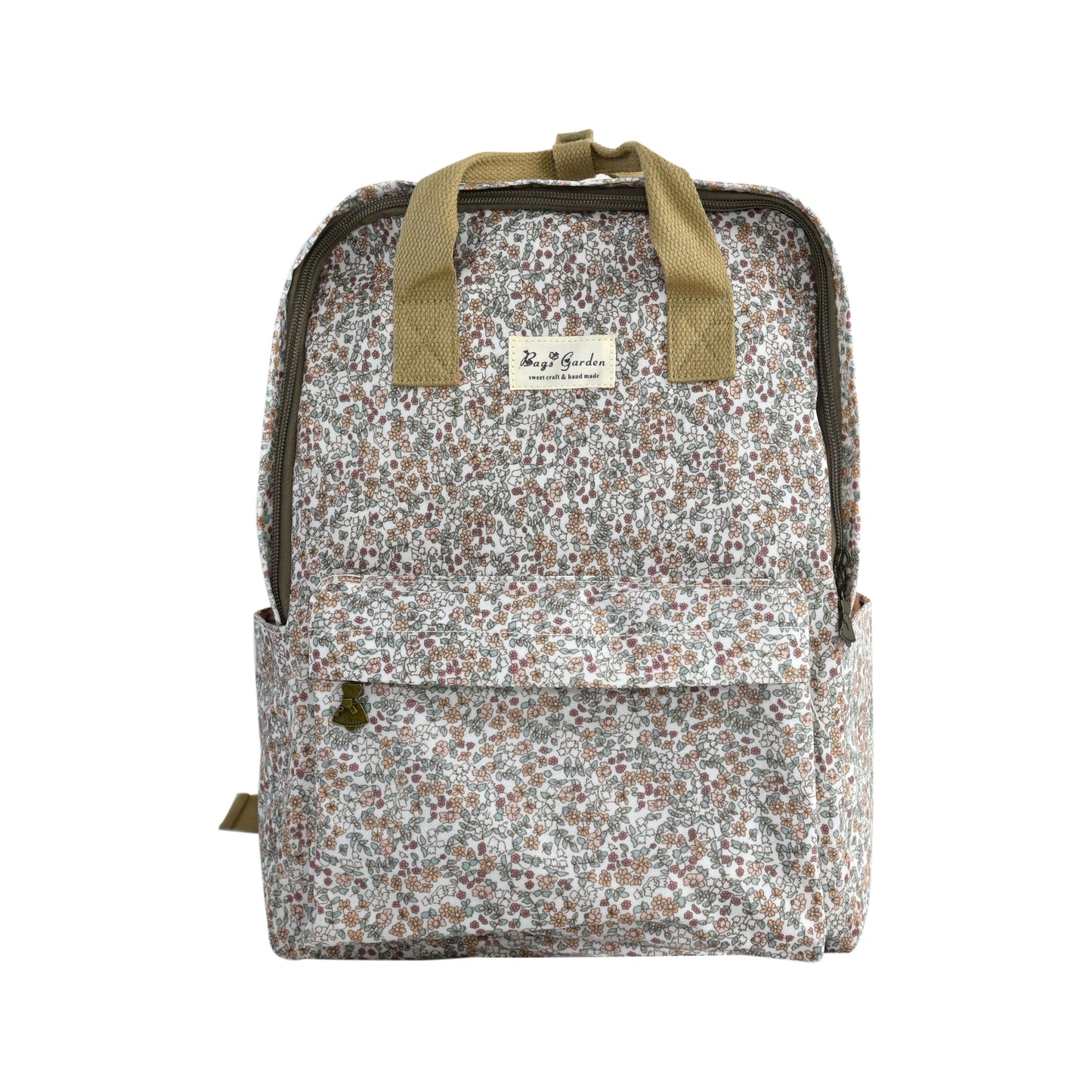 Mochila Floral Impermeable Bags Garden con Bolsillo Frontal, Bolsillos Laterales
