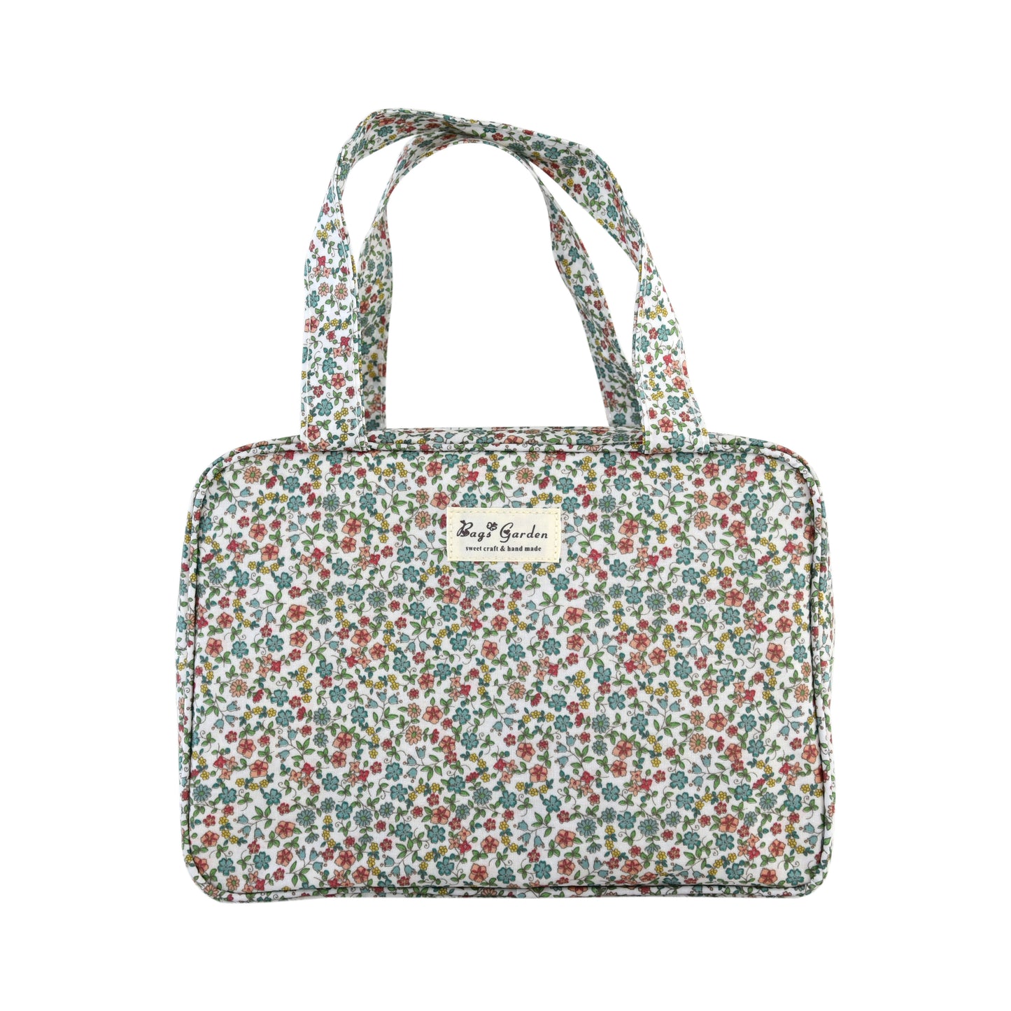 Bolso Impermeable de Flores con Doble Compartimento y Asas