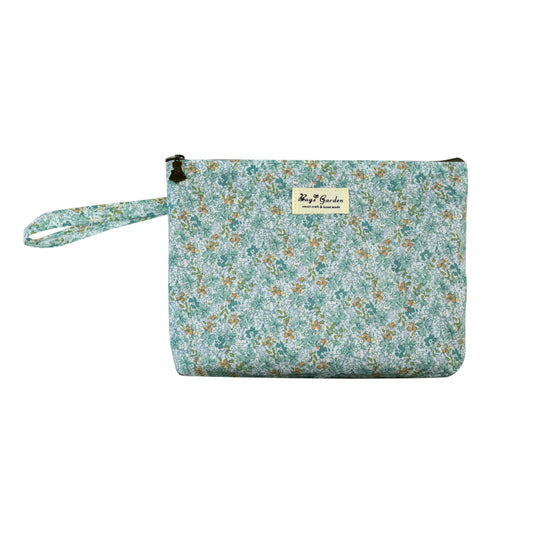 Neceser Grande Impermeable con Flores | Bolsa de Maquillaje Amplia con Cremallera y Asa