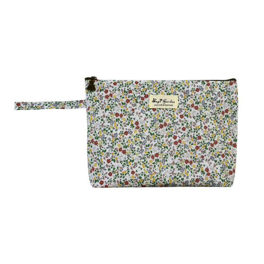 Neceser Grande Impermeable con Flores | Bolsa de Maquillaje Amplia con Cremallera y Asa