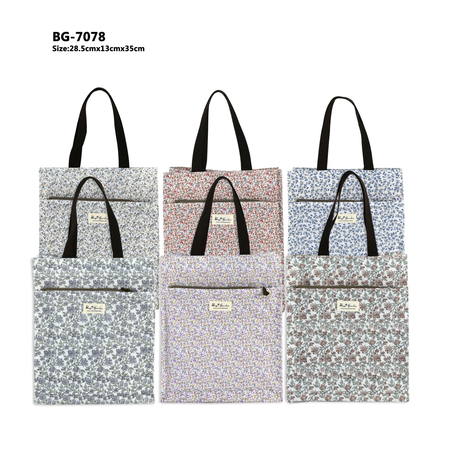 Bolso de Mano Grande Impermeable Floral | Bolsa de Almuerzo Multifuncional con Bolsillo