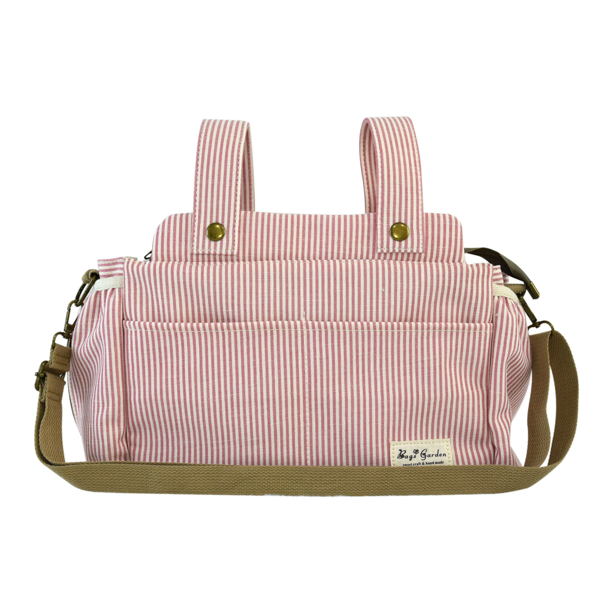 Organizador de Carrito de Bebé Rayas Algodón | Bolsa Maternal Multifuncional