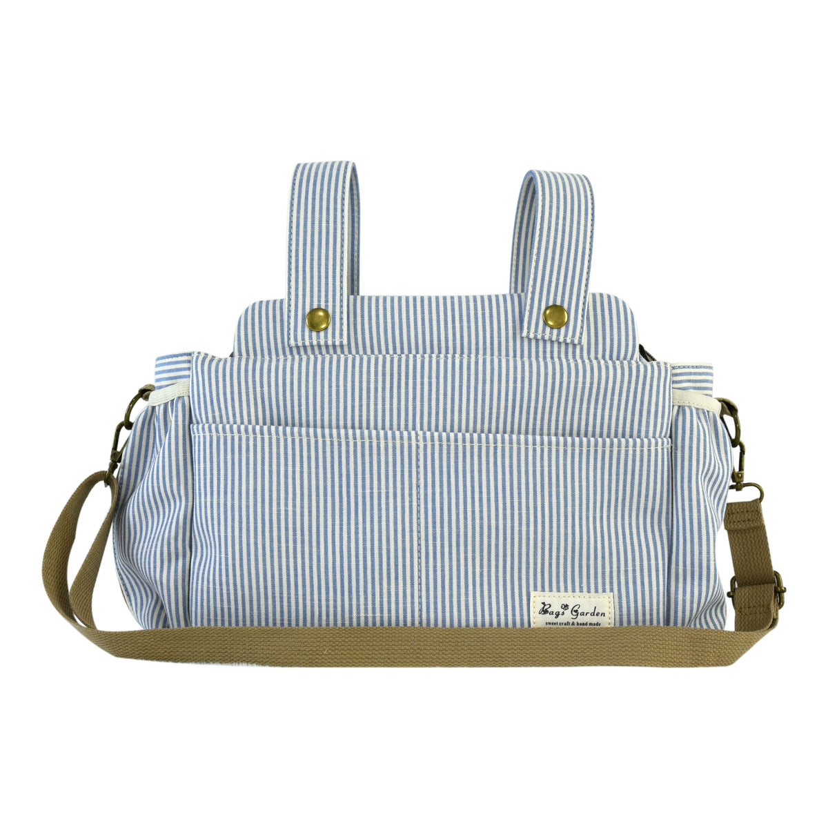 Organizador de Carrito de Bebé Rayas Algodón | Bolsa Maternal Multifuncional