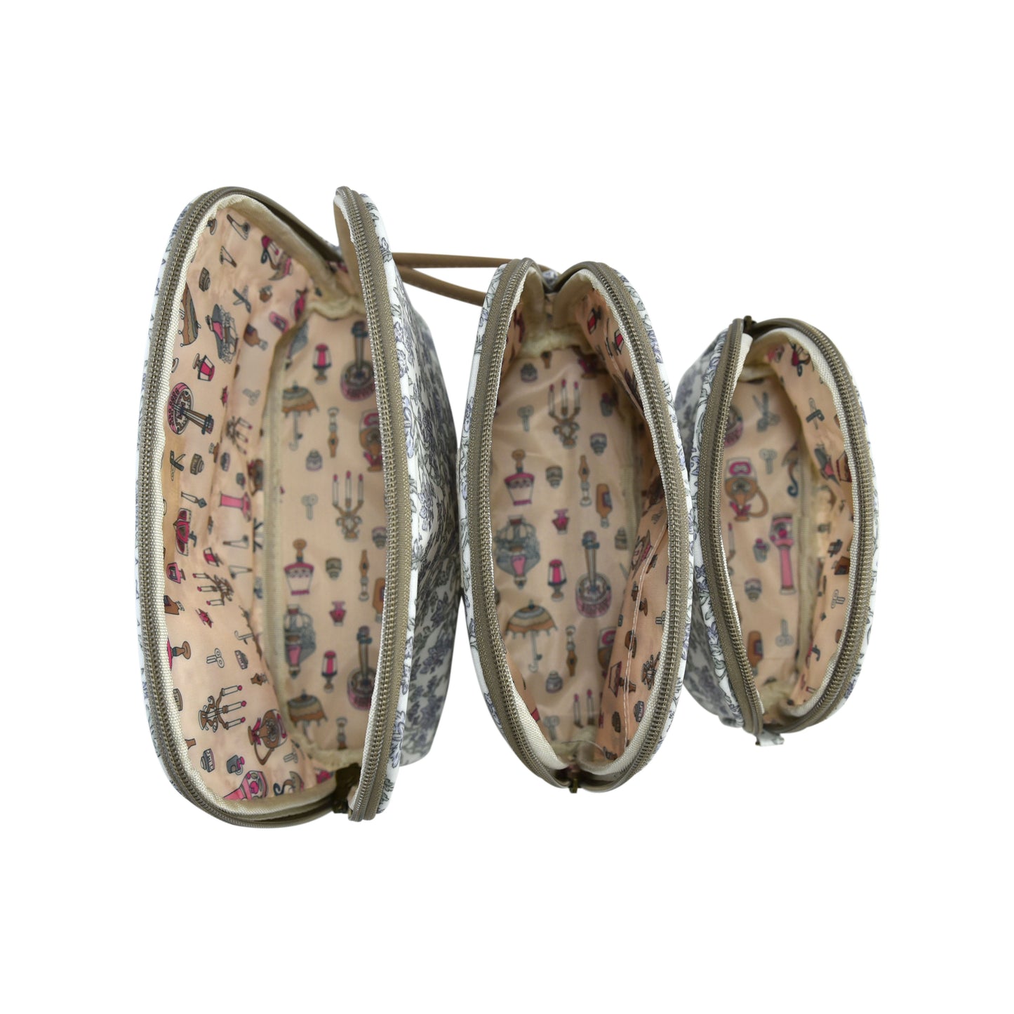 Set de 3 Neceseres Impermeables con Flores | Bolsas de Aseo y Maquillaje Multiusos para Viaje